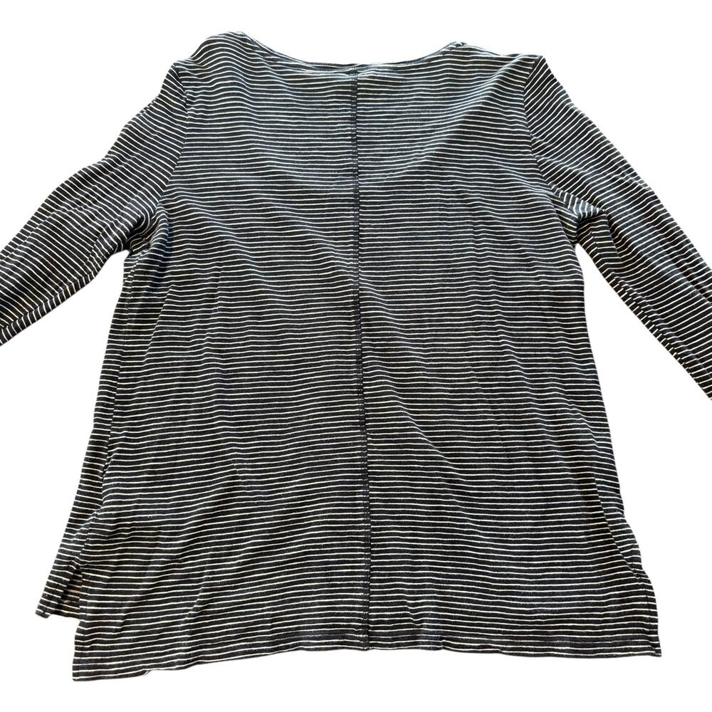 Banana Republic Women’s navy blue white striped scoop longsleeve top, Large - Picture 5 of 5